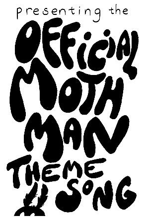 cover reading “presenting the Official Mothman Theme Song” with a tiny mothman peeking into the image.